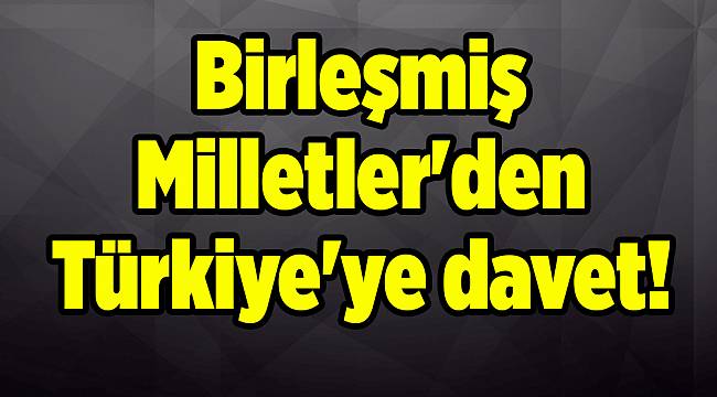 Birleşmiş Milletler'den Türkiye'ye davet!