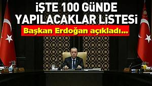 İşte Cumhurbaşkanı Erdoğan'ın 100 günlük icraat programı...