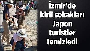 İzmir'de kirli sokakları Japon turistler temizledi