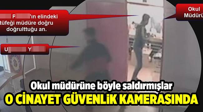 Okul müdürüne saldırı, güvenlik kamerasında