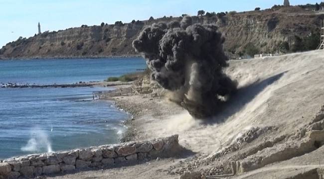 Çanakkale'de top mermisi imha edildi