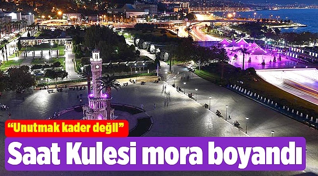Saat Kulesi mora boyandı