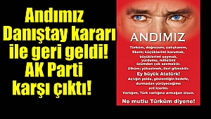 Andımız Danıştay kararı ile geri geldi AK Parti karşı çıktı
