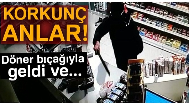 Döner bıçaklı gaspçı kamerada