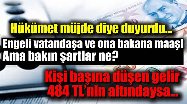 Engelli Vatandaşa ve Hastaya Bakana Maaş