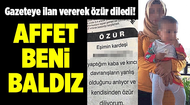 İzmir'de ilanlı özür dileme...