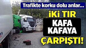 İzmir'de TIR kazası... İş yerine girerek durabildiler...