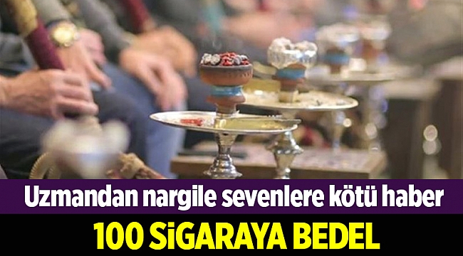 Bir nargile seansında içilen tütün, 100 sigaraya bedel