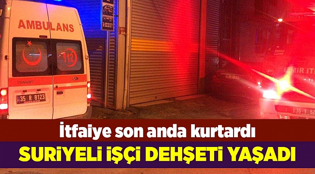 Alevlerin arasında kalan Suriyeliyi itfaiye kurtardı