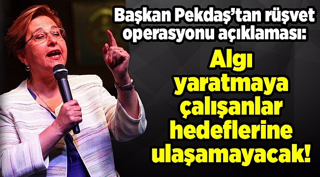 Başkan Pekdaş'tan rüşvet operasyonu açıklaması: Algı yaratmaya çalışanlar hedeflerine ulaşamayacak!