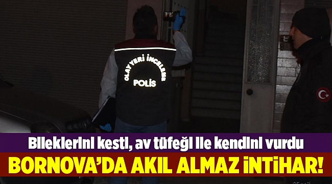 Bileklerini kesti, av tüfeği ile  kendini vurdu