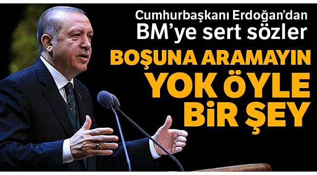 Cumhurbaşkanı Erdoğan&#039;dan BM&#039;ye sert sözler