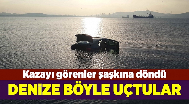 İzmir'de fren yerine gaza bastı denize uçtu...