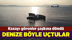 İzmir'de fren yerine gaza bastı denize uçtu...