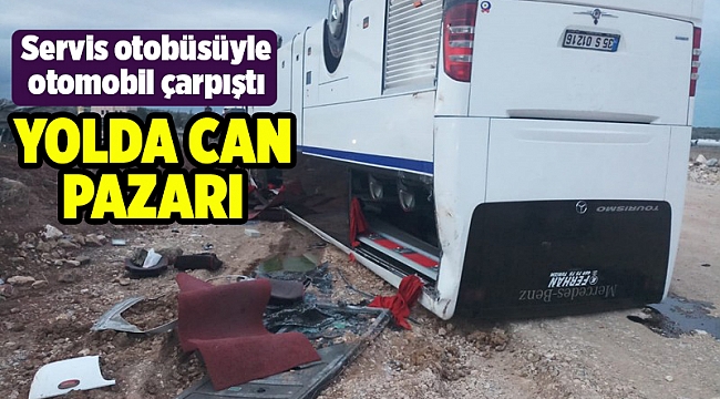 İzmir'de otomobil ile servis otobüsü çarpıştı: 35 yaralı