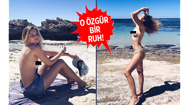 'Melek' sahilde üstsüz