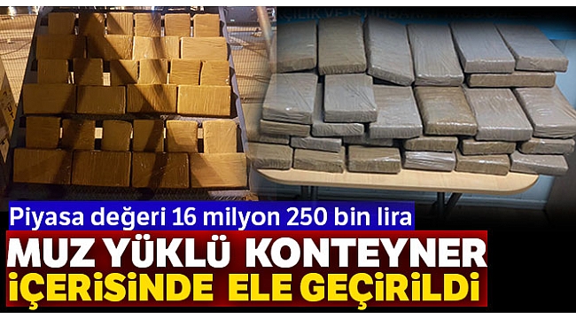 Muz yüklü dediler 16 milyon değerinde kokain çıktı