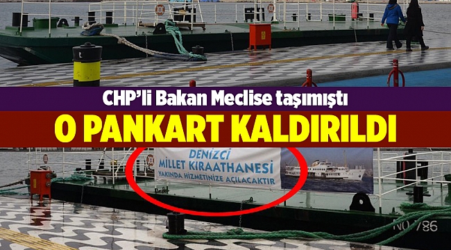 O pankart kaldırıldı