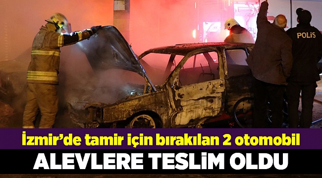 Park halindeki 2 otomobil yandı