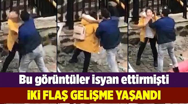 Sokak ortasında kadını tekme tokat dövdü