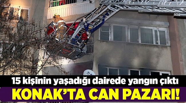 15 kişinin yaşadığı dairede yangın çıktı