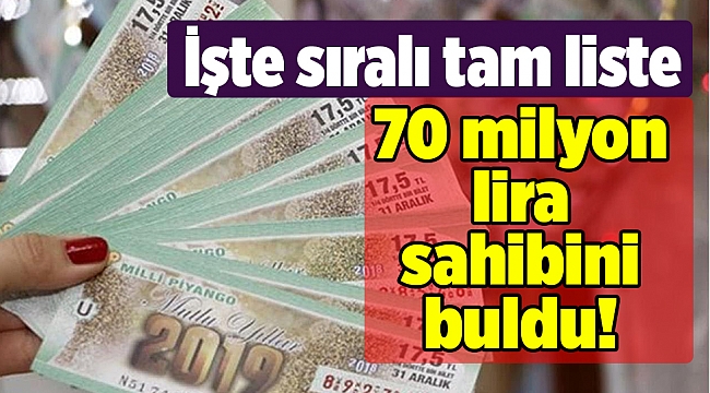 70 milyon lira sahibini buldu!