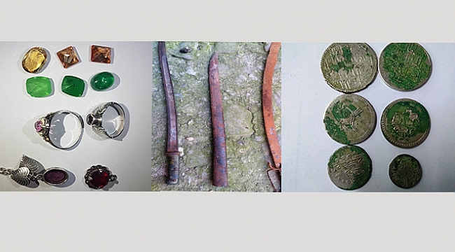 Jandarmanın denetiminde tarihi eser ve değerli taş ele geçirildi