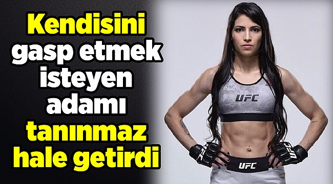 Kendisini gasp etmek isteyen adamı tanınmaz hale getirdi