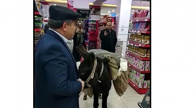 Markette eşekli protestoya 4 bin lira ceza