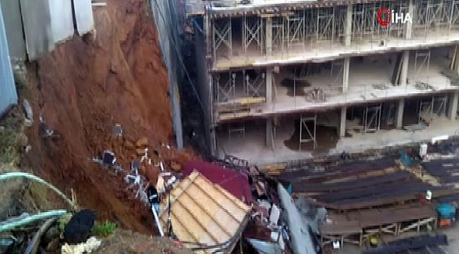 İnşaat alanında toprak kayması!