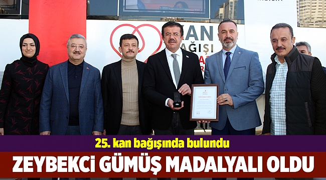 Zeybekci, 25. kan bağışıyla gümüş madalyalı oldu