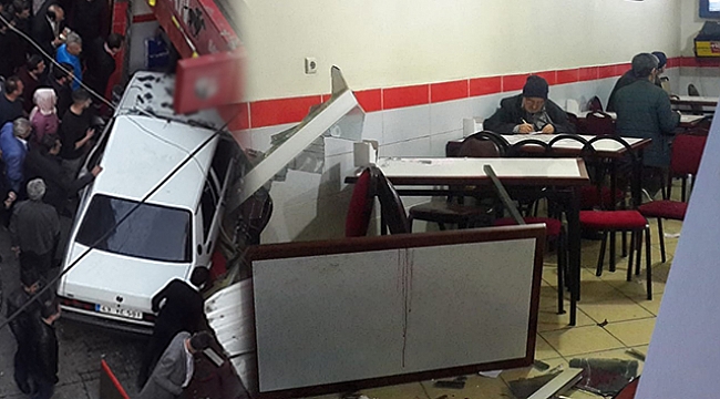 Çocuk sürücü ganyan bayiine daldı, o anlar kameraya yansıdı: 1'i ağır 2 yaralı