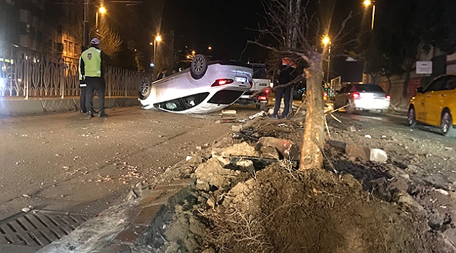 Takla atan araçtan burnu bile kanamadan çıktı