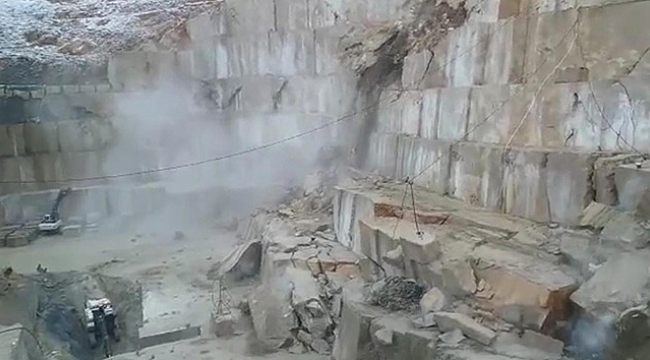 Tonlarca mermer saniyeler içerisinde un ufak oldu