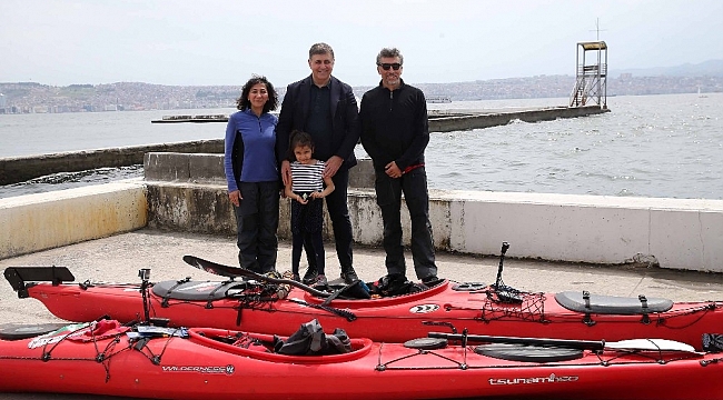 Duyarlı kanocu çifti Başkan Tugay uğurladı
