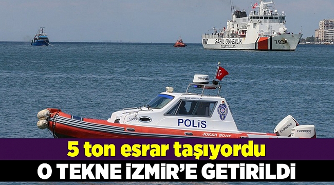 Esrar dolu tekne limana getirildi