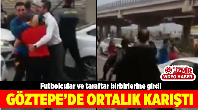 Göztepe&#039;de futbolcular ve taraftar birbirlerine girdi