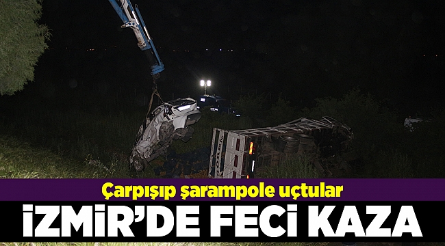 Kamyon ile otomobil şarampole uçtu: 1 ölü bir yaralı