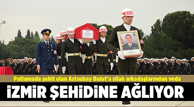 Patlamada şehit olan Astsubay Bulut&#039;a silah arkadaşlarından veda
