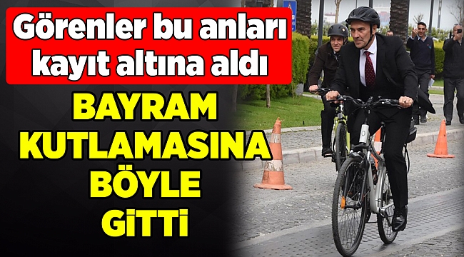 Tunç Soyer, 23 Nisan kutlamalarına bisikletle gitti