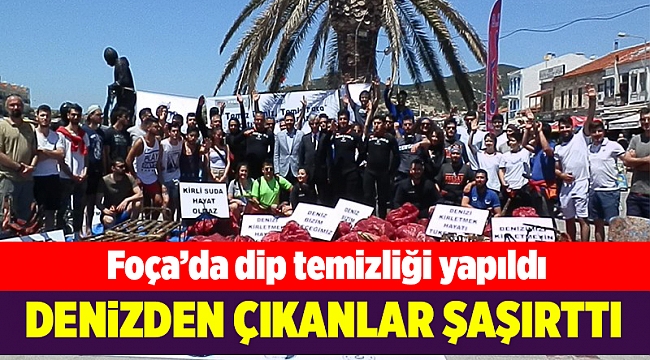 Foça'da denizden karyola ve sandalyeler de çıktı