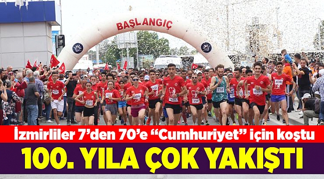 İzmirliler 7’den 70’e “Cumhuriyet” için koştu