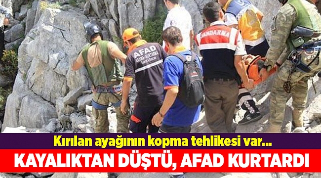 Kayalıklardan düşerek yaralanan kişi kurtarıldı