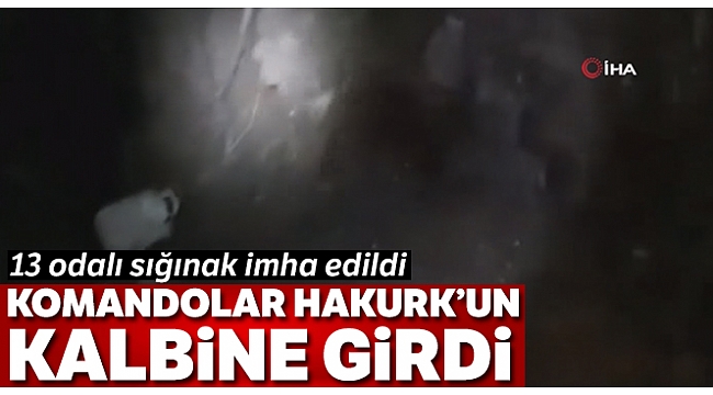 Hakurk'ta teröristlere ait 13 odalı sığınak imha edildi