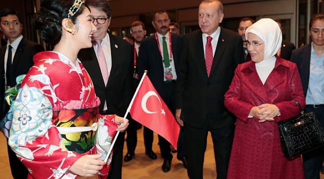Japonya'da Cumhurbaşkanı Erdoğan'a özel kimonolu karşılama