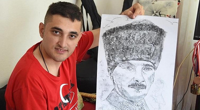 Otizimli Erkan hayata sanatla tutunuyor