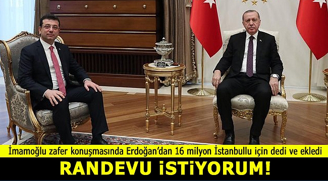 Zafer konuşmasında Erdoğan'dan randevu istedi