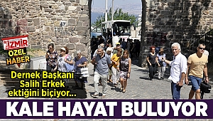 Dernek başkanı Salih Erkek ektiğini biçiyor... Kale hayat buluyor....