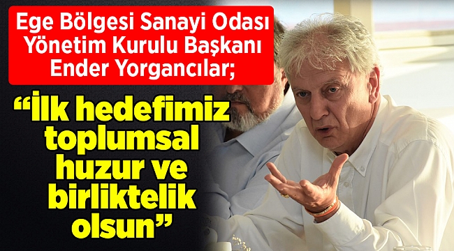 İlk hedefimiz toplumsal huzur ve birliktelik olsun