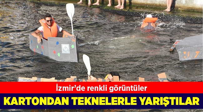 İzmir Körfezi’nde karton tekneler yarıştı